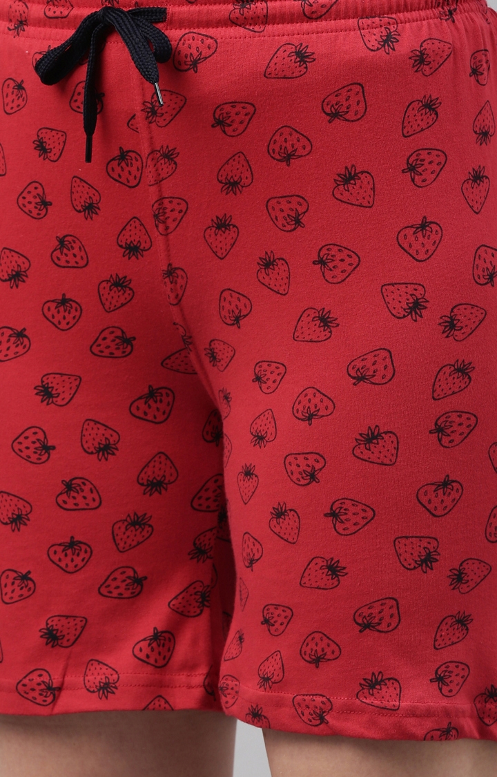 Kryptic | Red Cotton Sleepwear Shorts 5