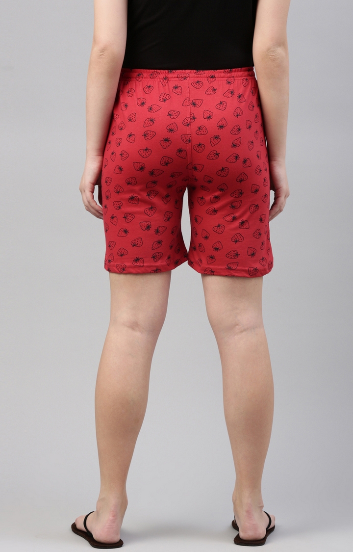 Kryptic | Red Cotton Sleepwear Shorts 4