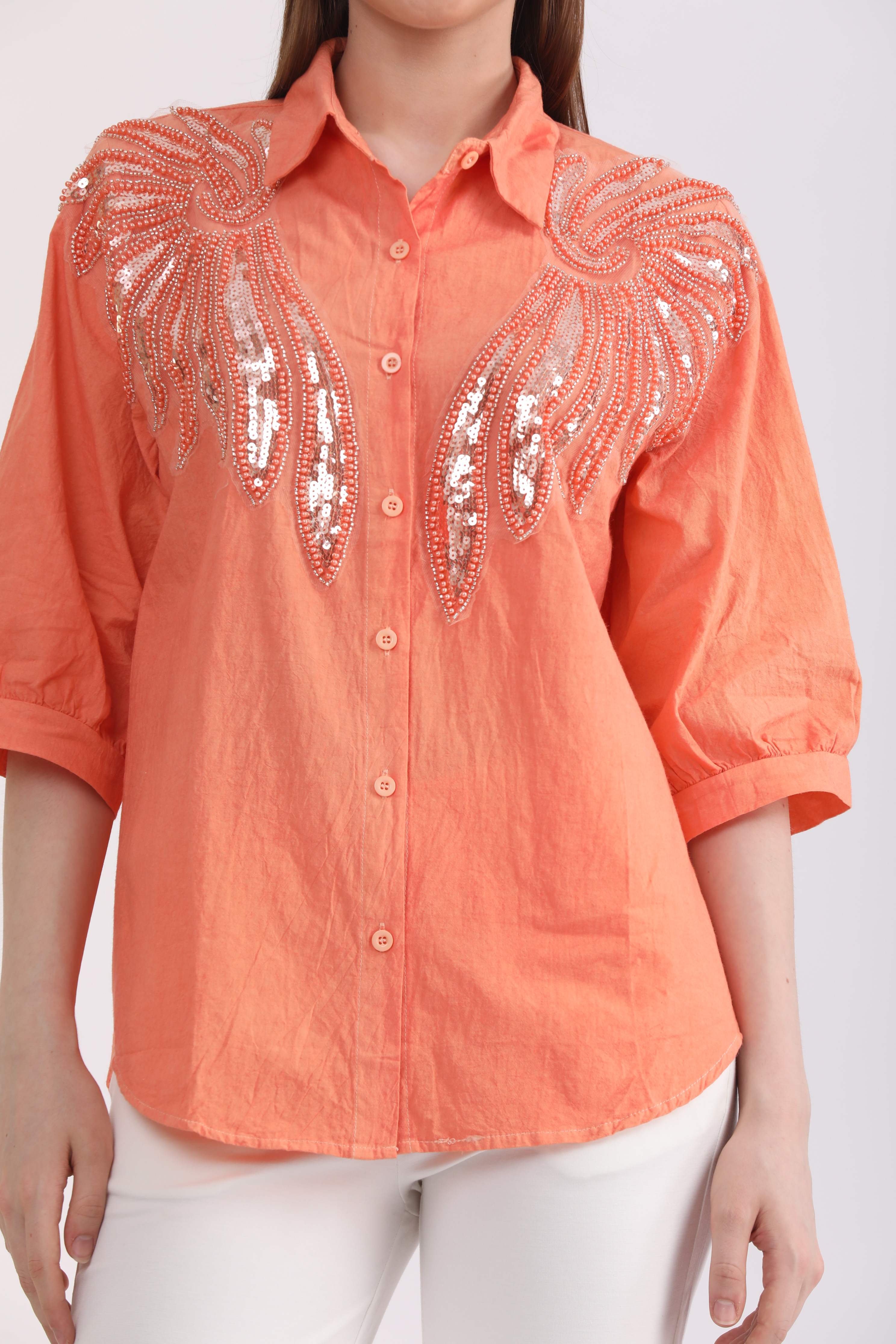 Albion Women Orange Blouson Top