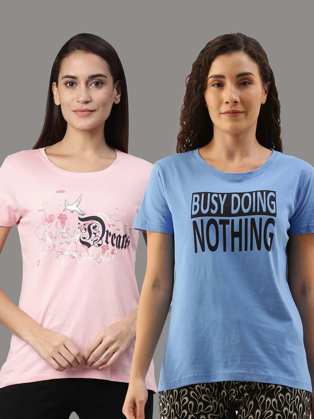 Kryptic | Women's Pink Cotton Printed T-Shirts 6