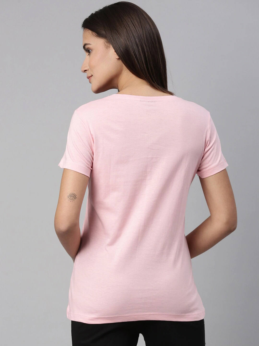 Kryptic | Women's Pink Cotton Printed T-Shirts 2