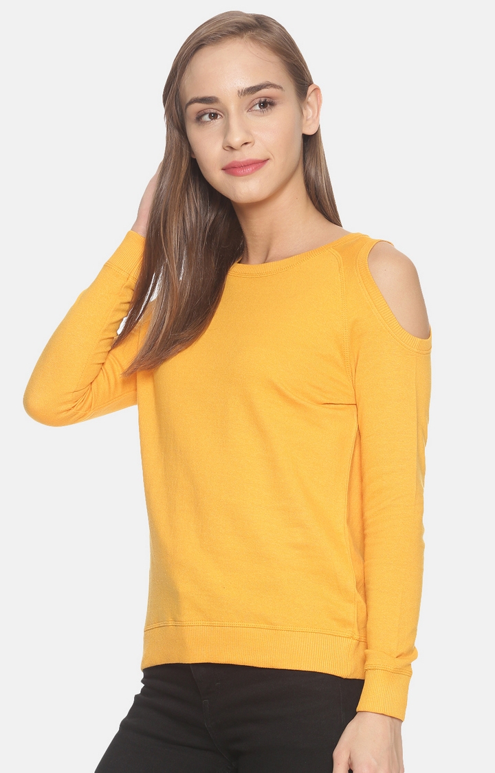Kryptic | Mustard Solid Sweatshirts 2