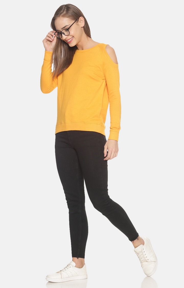 Kryptic | Mustard Solid Sweatshirts 1
