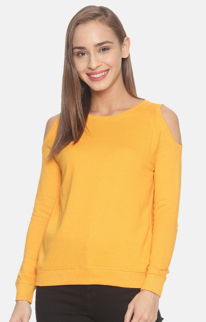 Kryptic | Mustard Solid Sweatshirts 0