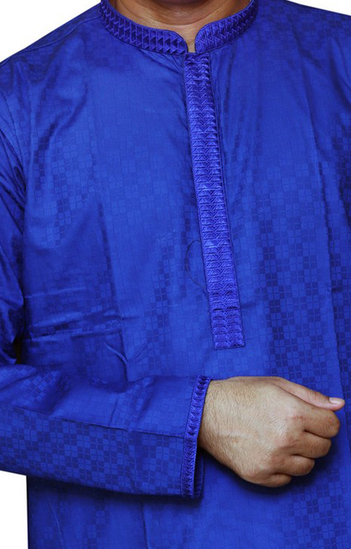 Sreemant Handsome Royal Blue 100% Pure Cotton Kurta For Men, KSMELA13-RBL10