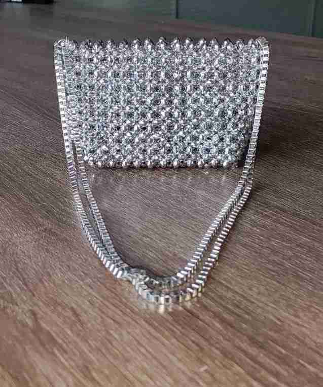 Shiny Silver Sling Bag