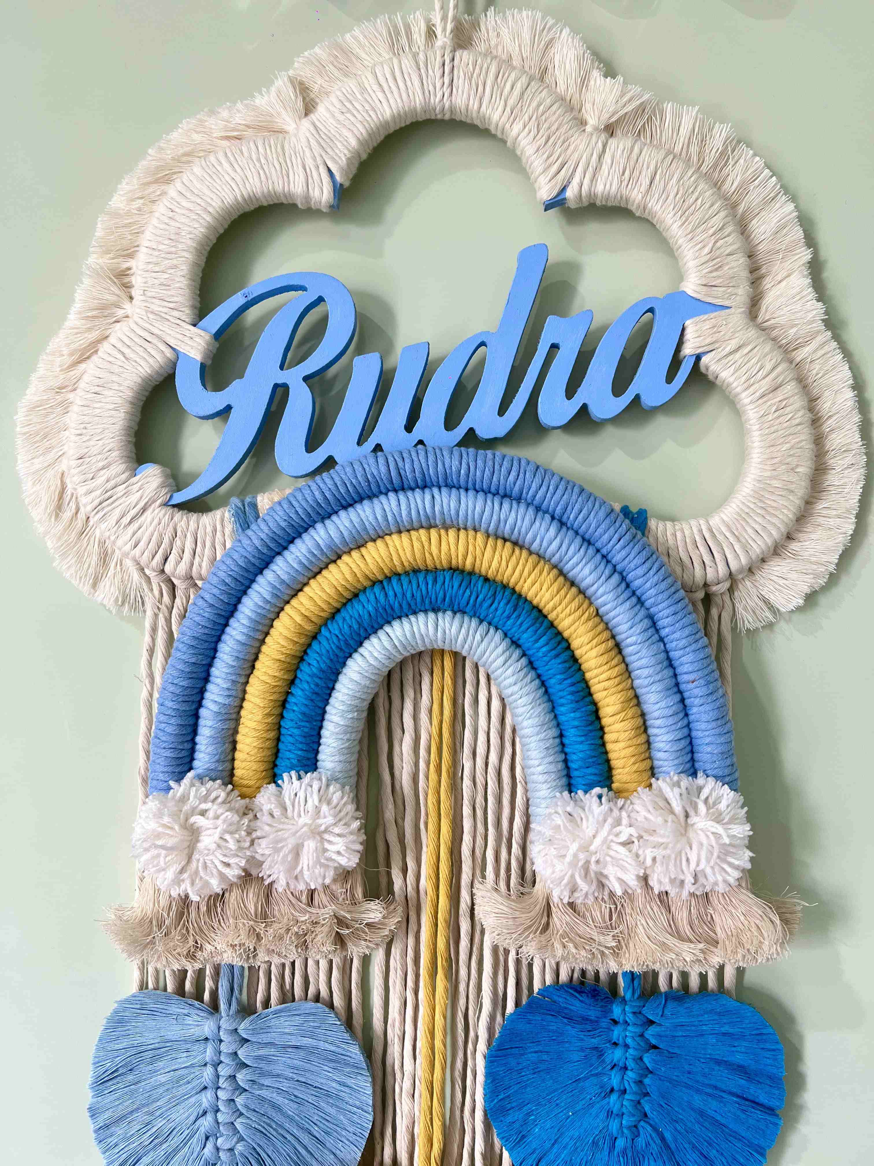 "Rainbow Cloud" Hanging with Name personalisation