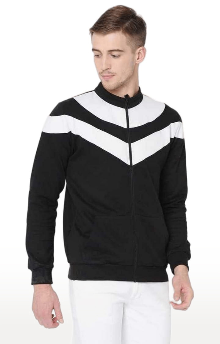 Men's Black Cotton Solid Regular Western Jackets