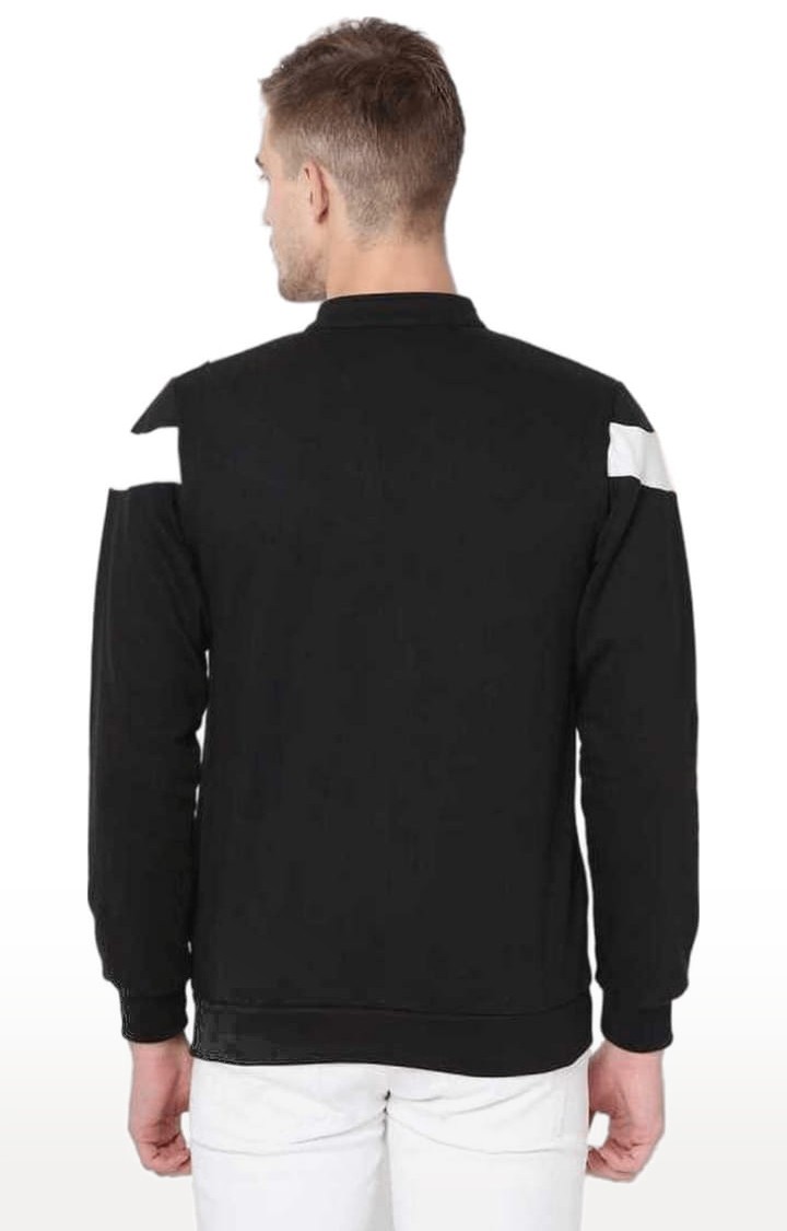 Men's Black Cotton Solid Regular Western Jackets