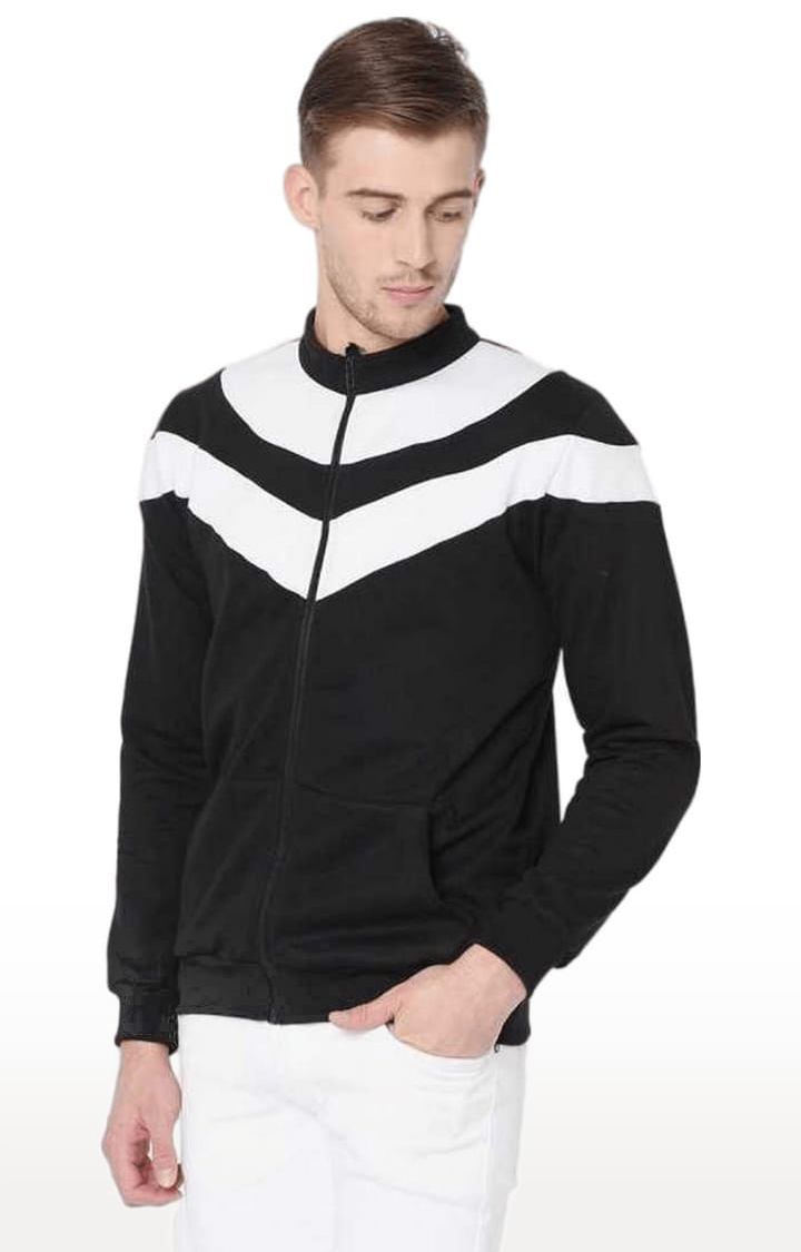 Men's Black Cotton Solid Regular Western Jackets