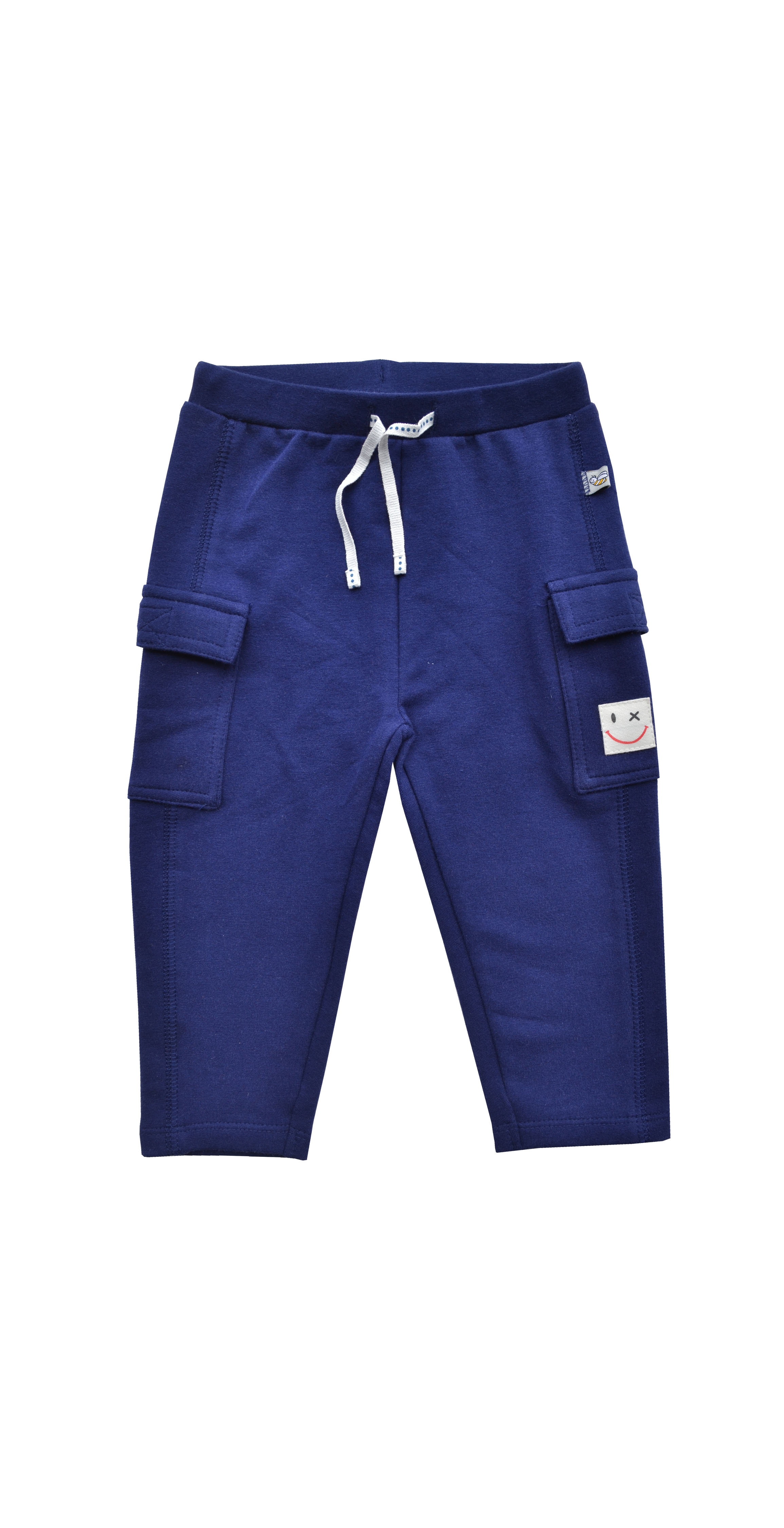 Babeez | Navy Pant with Cord at Waistband (100% Cotton Unbrushed Fleece) undefined