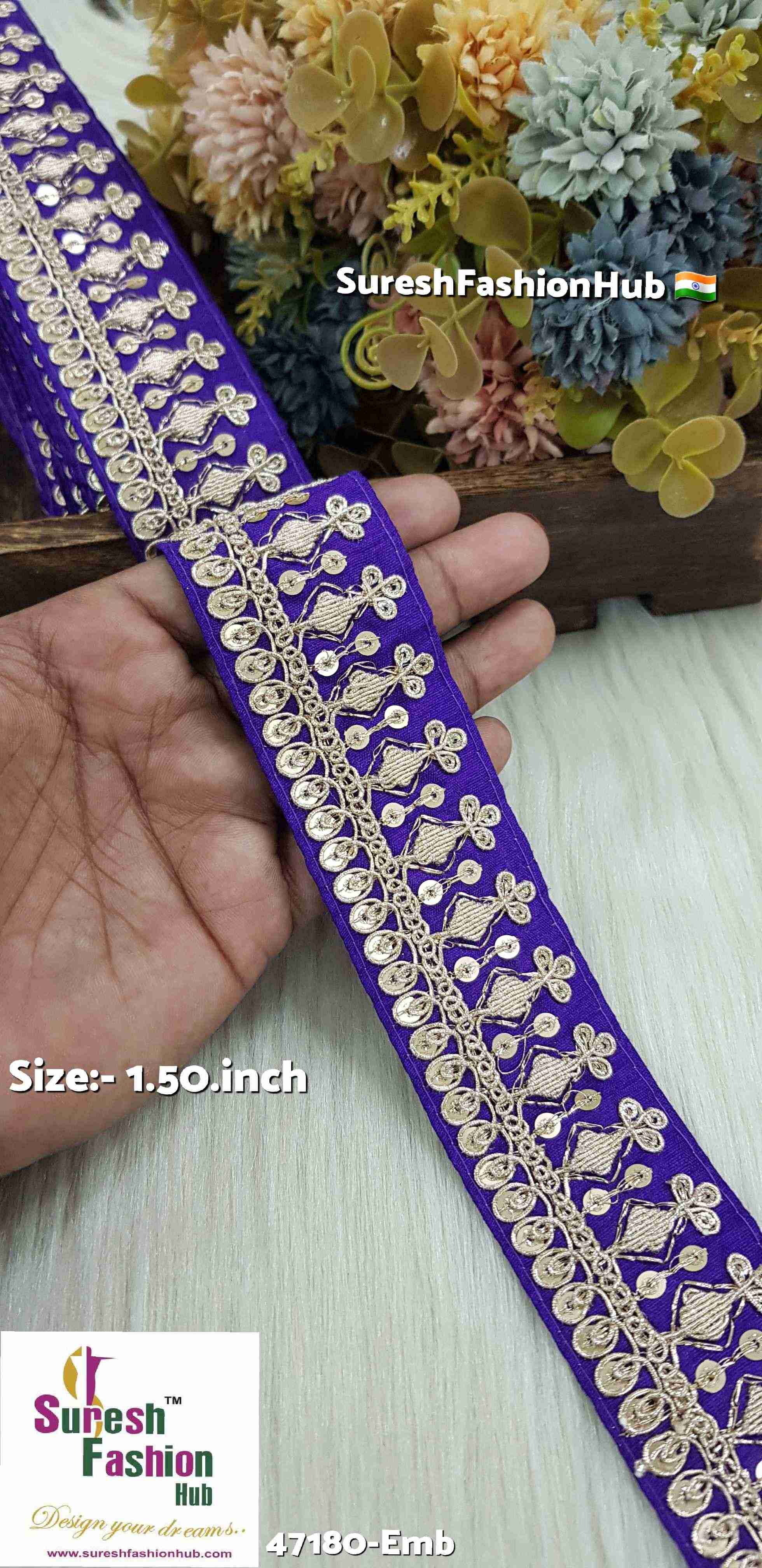 Purple Royal Elegance Embroidered Lace