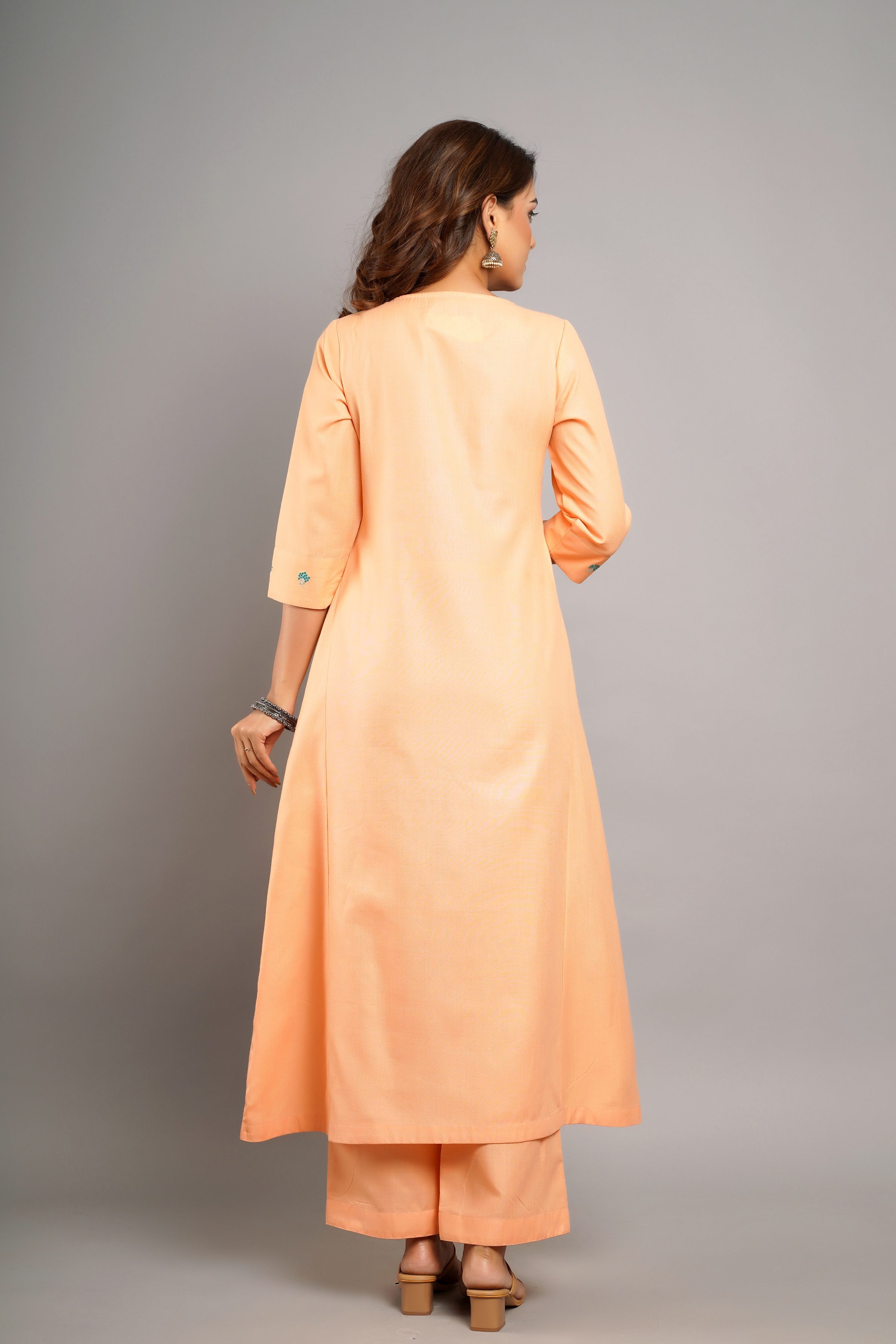 EMBROIDERED A-LINE KURTA SET
