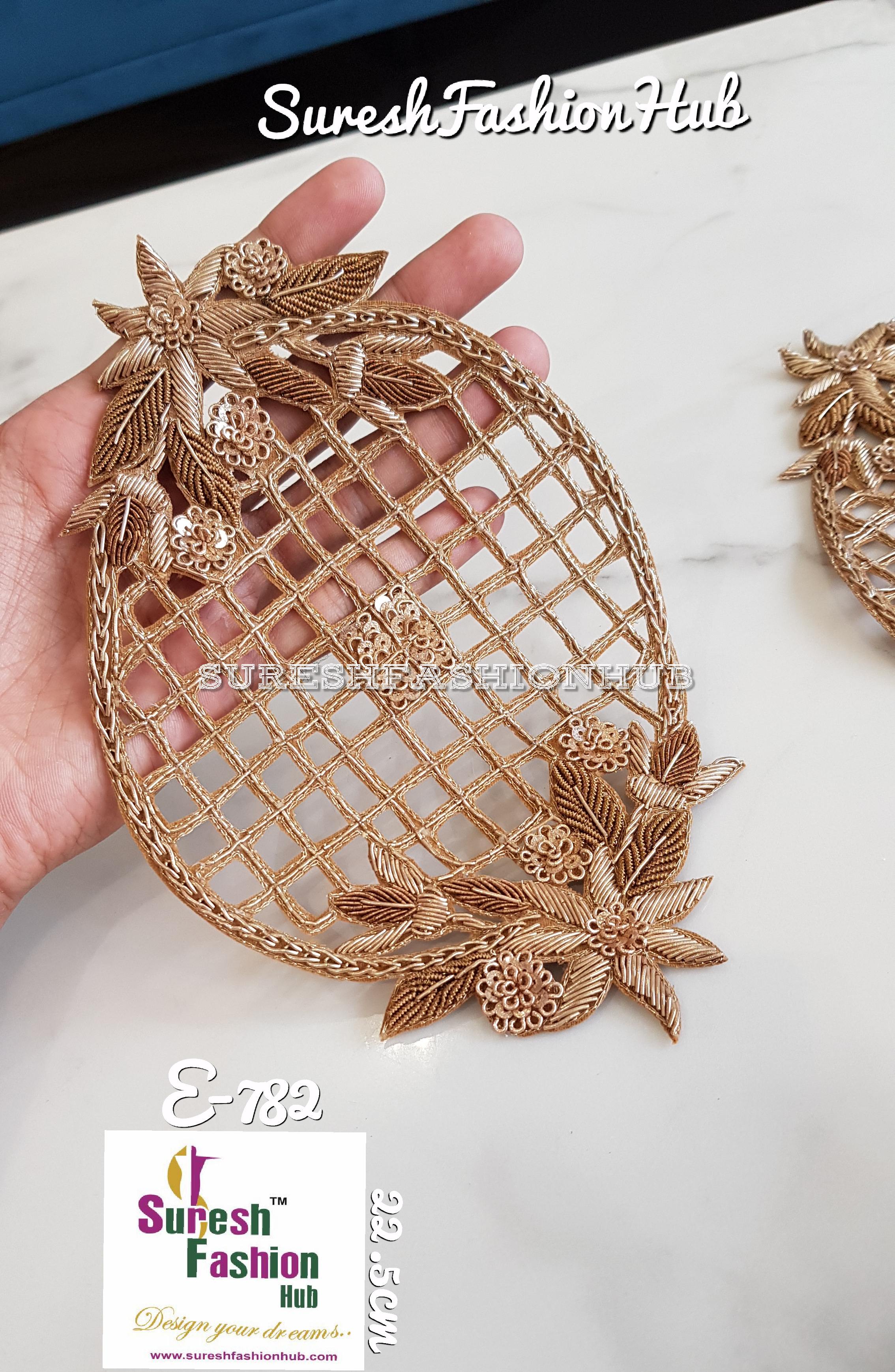 Embellished Handmade Patches- Antique Gold Color