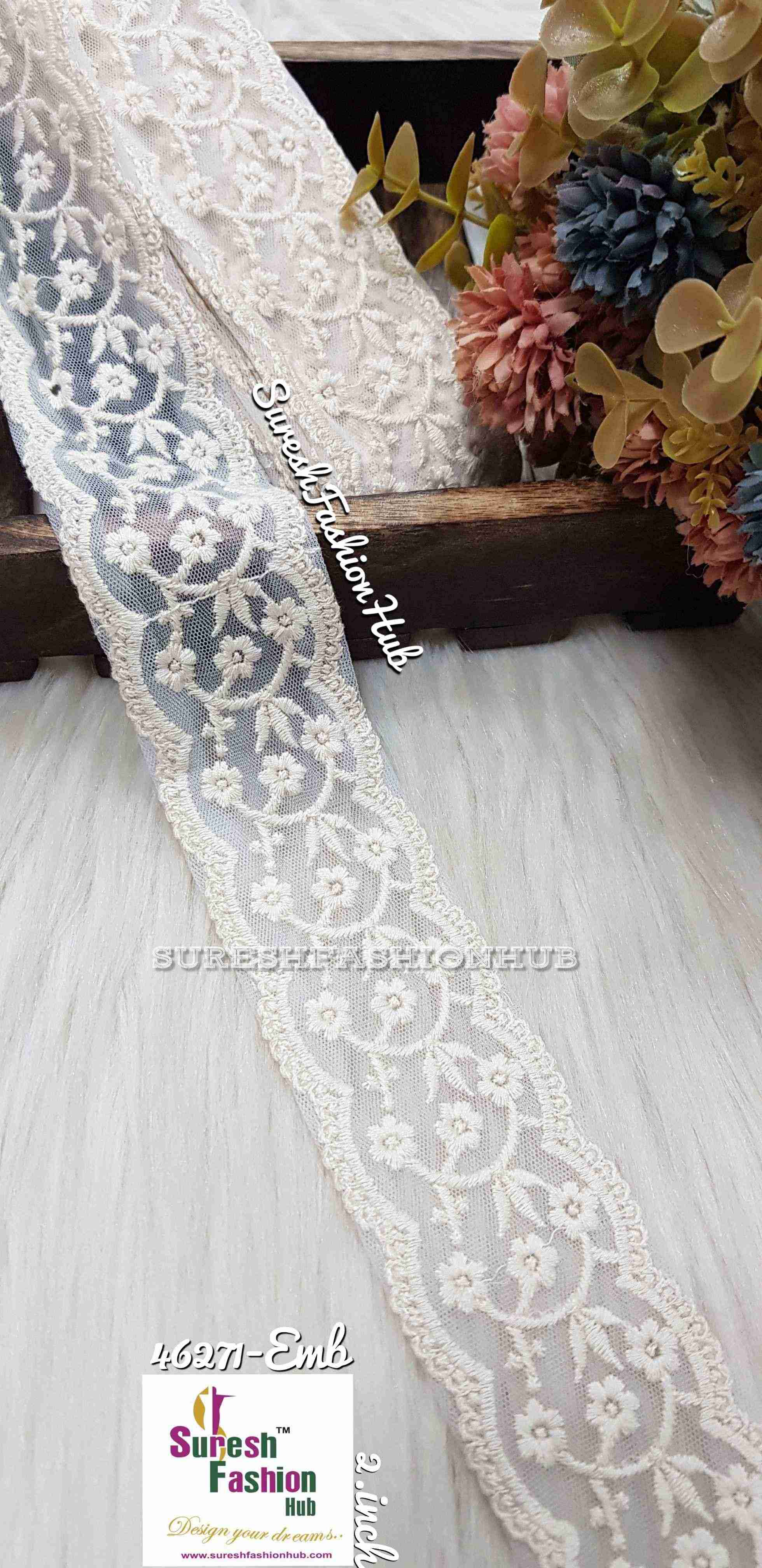 Dainty Blossom White Flower Lace