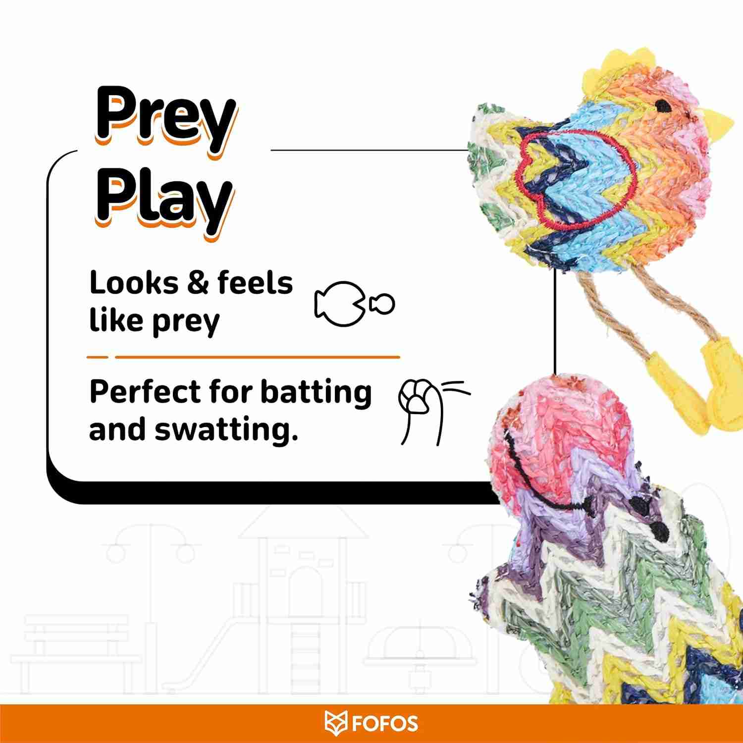 Barkbutler Fofos Interactive Catnip Chic Toy for Cats, Pink-Brown