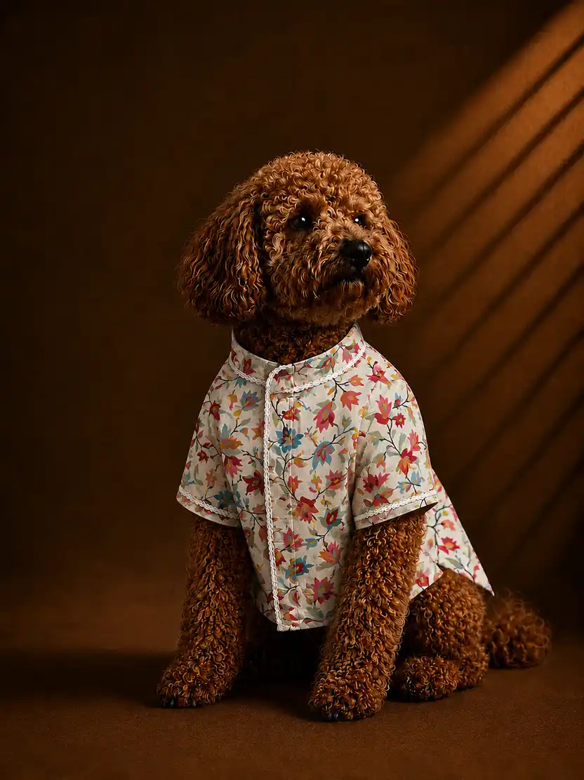 Pawsh Pet Royale Soft Pink Floral Kurta for Dogs