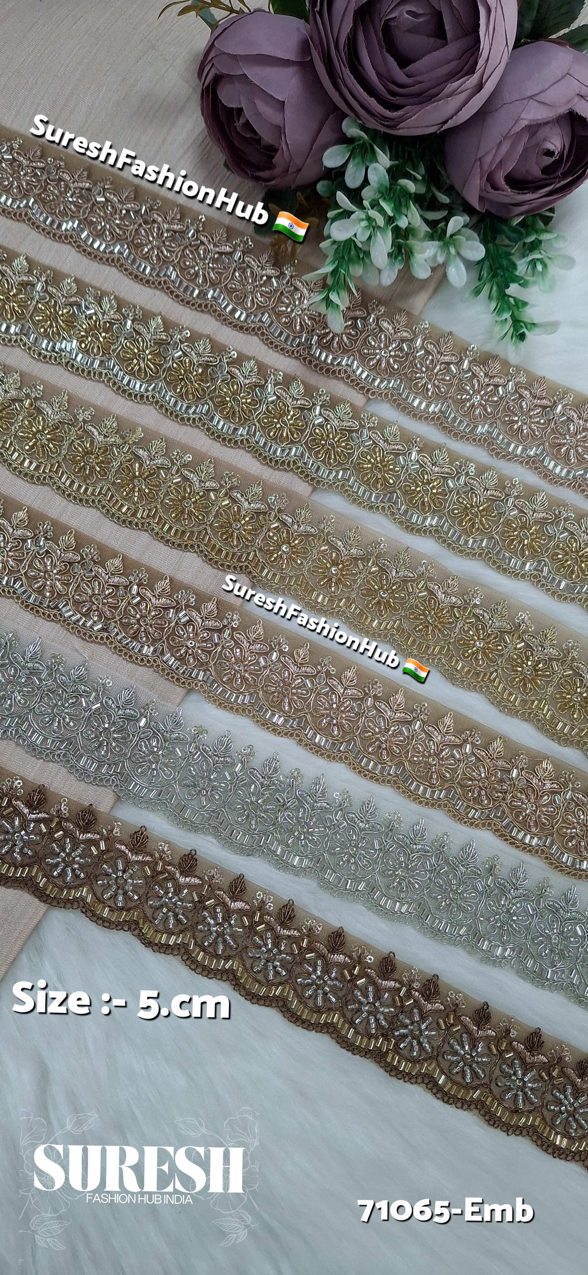 Lightlist Gold Grand Scalloped Embroidery Lace