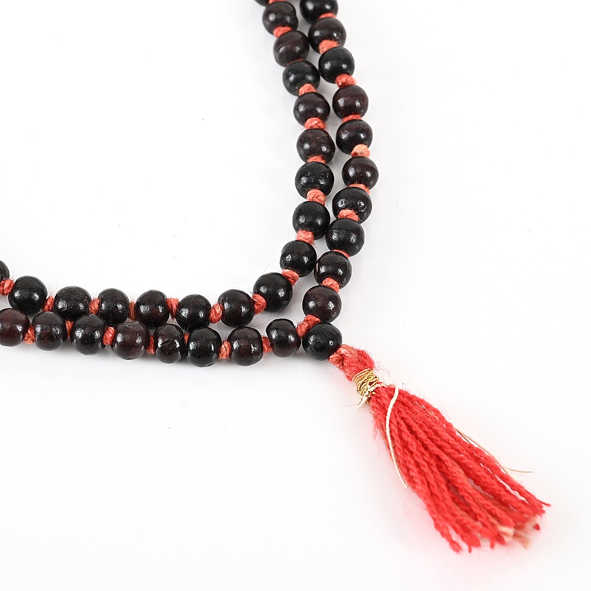Shiv Ratan Kendra Genuine Red Chandan / Rakt Chandan Mala, Natural & Unpolished, For Prayer & Jap II Length 35-40 CM II Weight: 16-20 Grams II