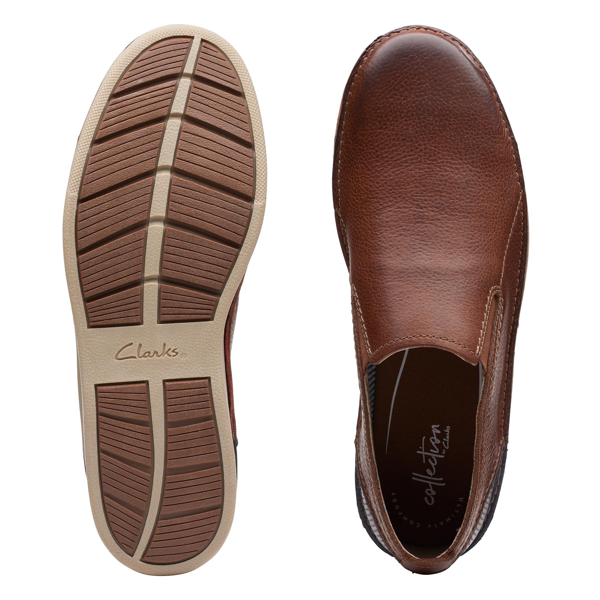 Men's Brown Leather Casual Slip-ons