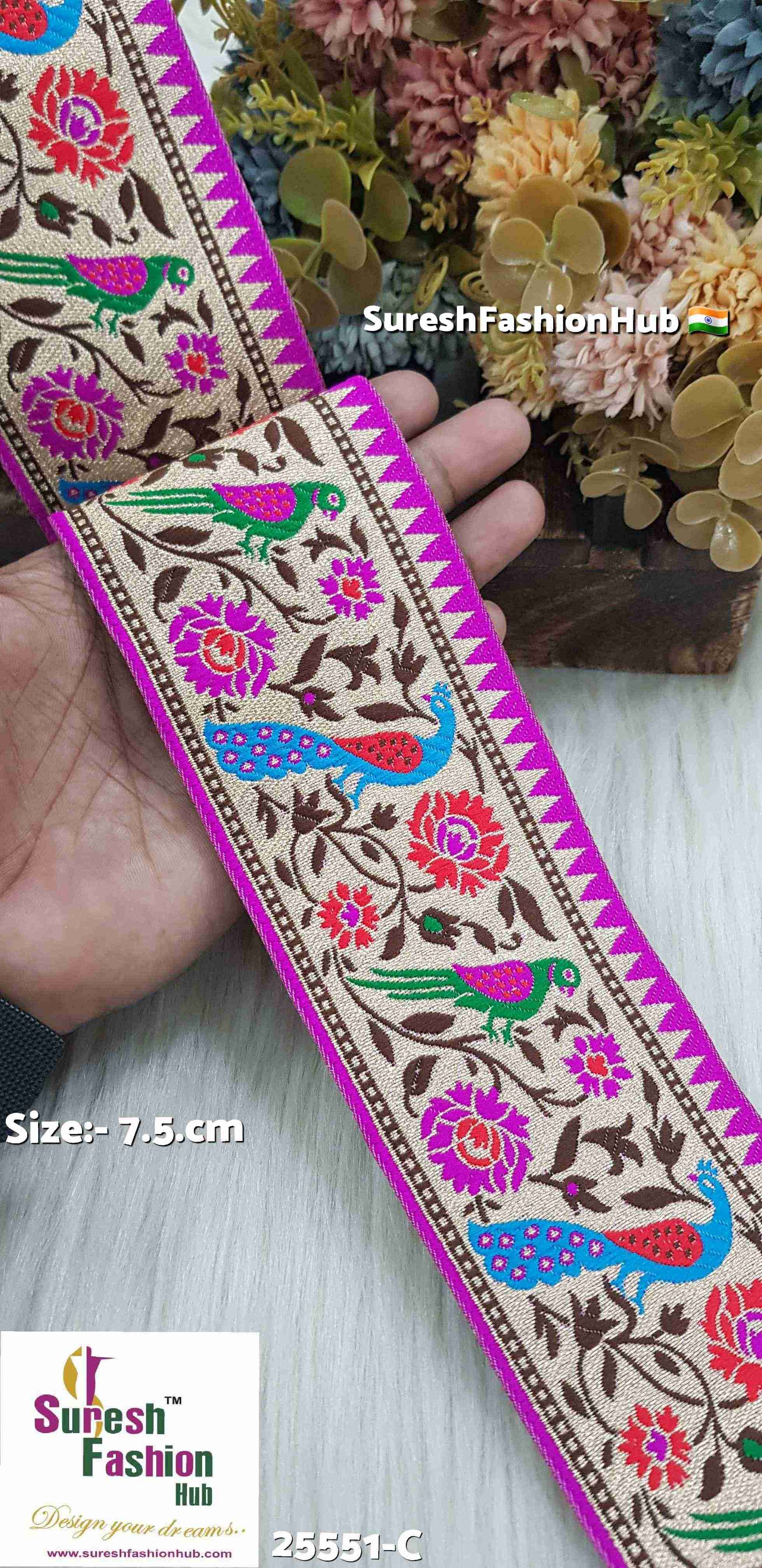 Peacock & Parrot Banarasi Magenta Lace