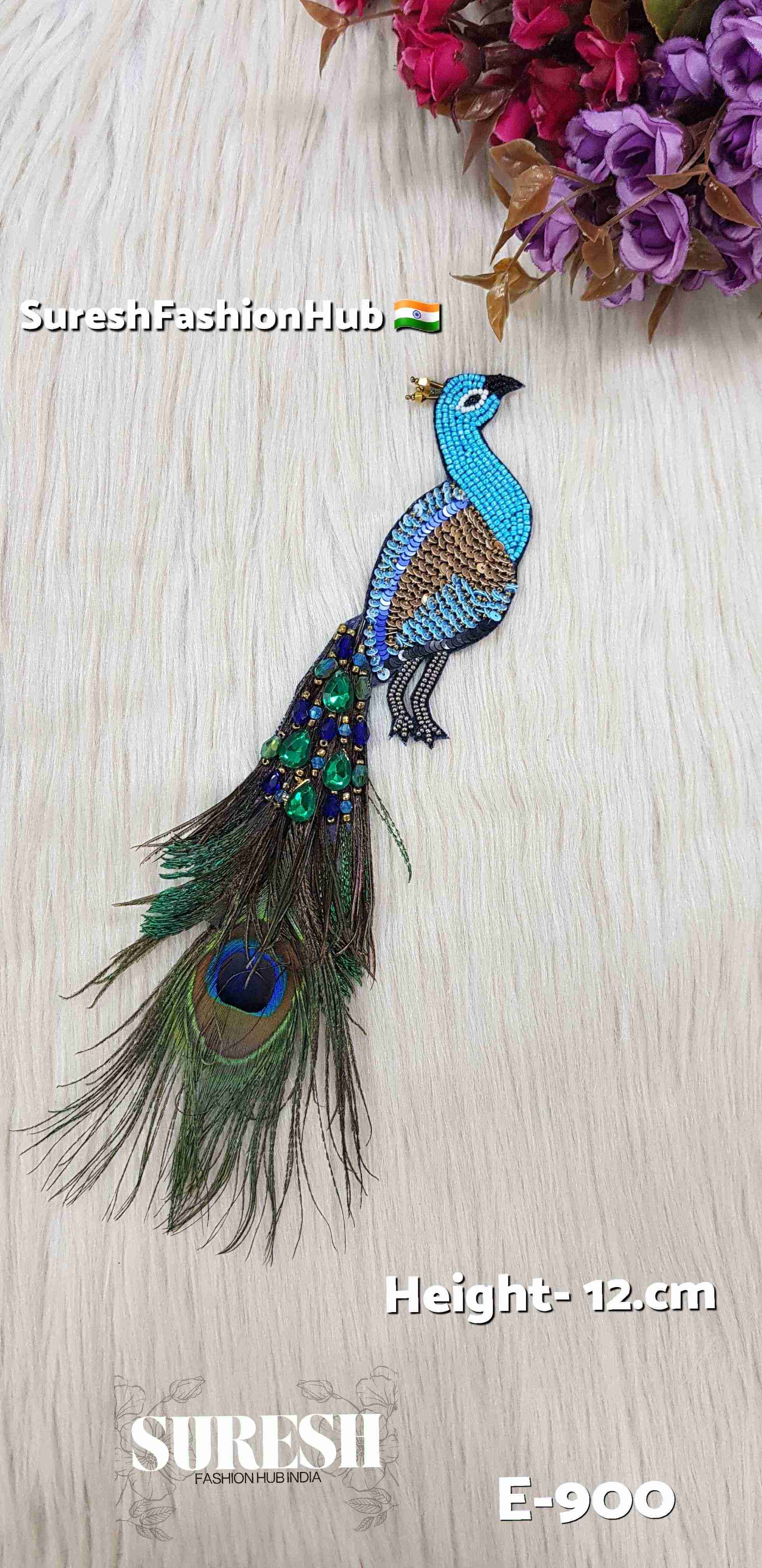 Sky Blue Peacock Patch – Right Facing | E-900