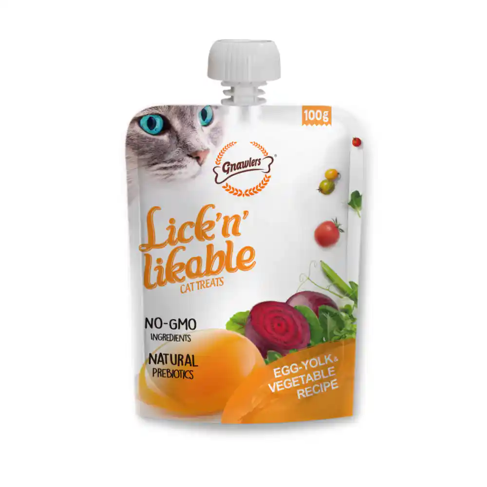 Gnawlers Lick N Likable Egg Yolk and Vagetable Recipe for Cats