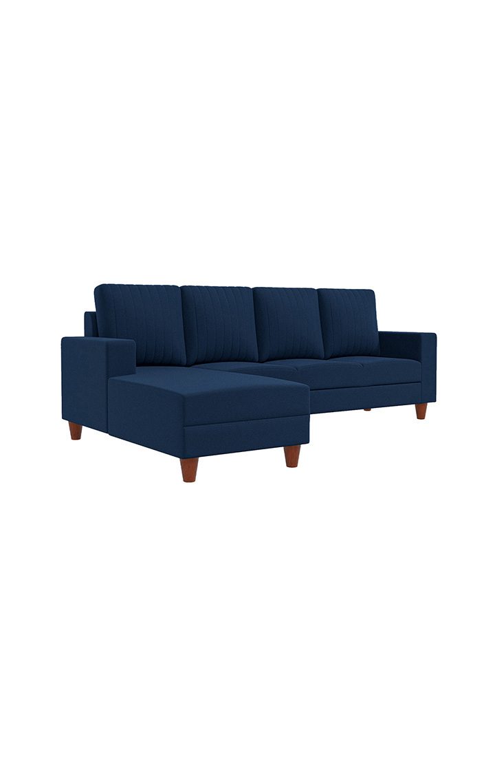 neudot Roman RHS Sectional Sofa for Living Room |6 Person Sofa|Premium Fabric with Cushioned Armrest | Solid Wood Frame|6 Seater in Cobalt Blue Color