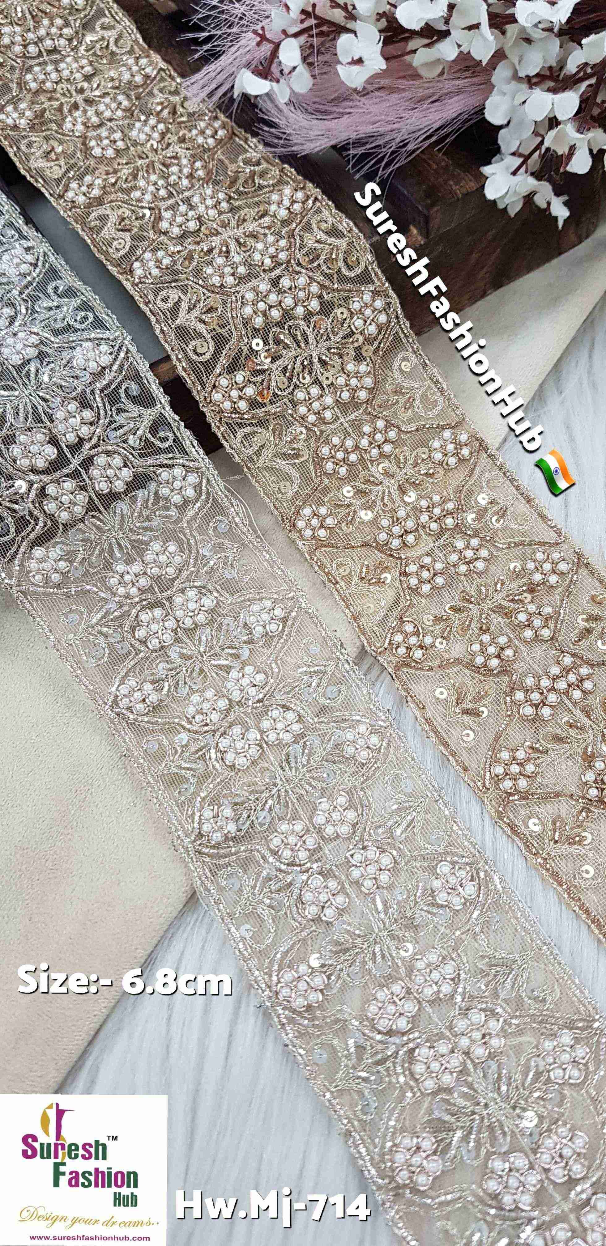 Floral Elegance Water Zardosi Lace