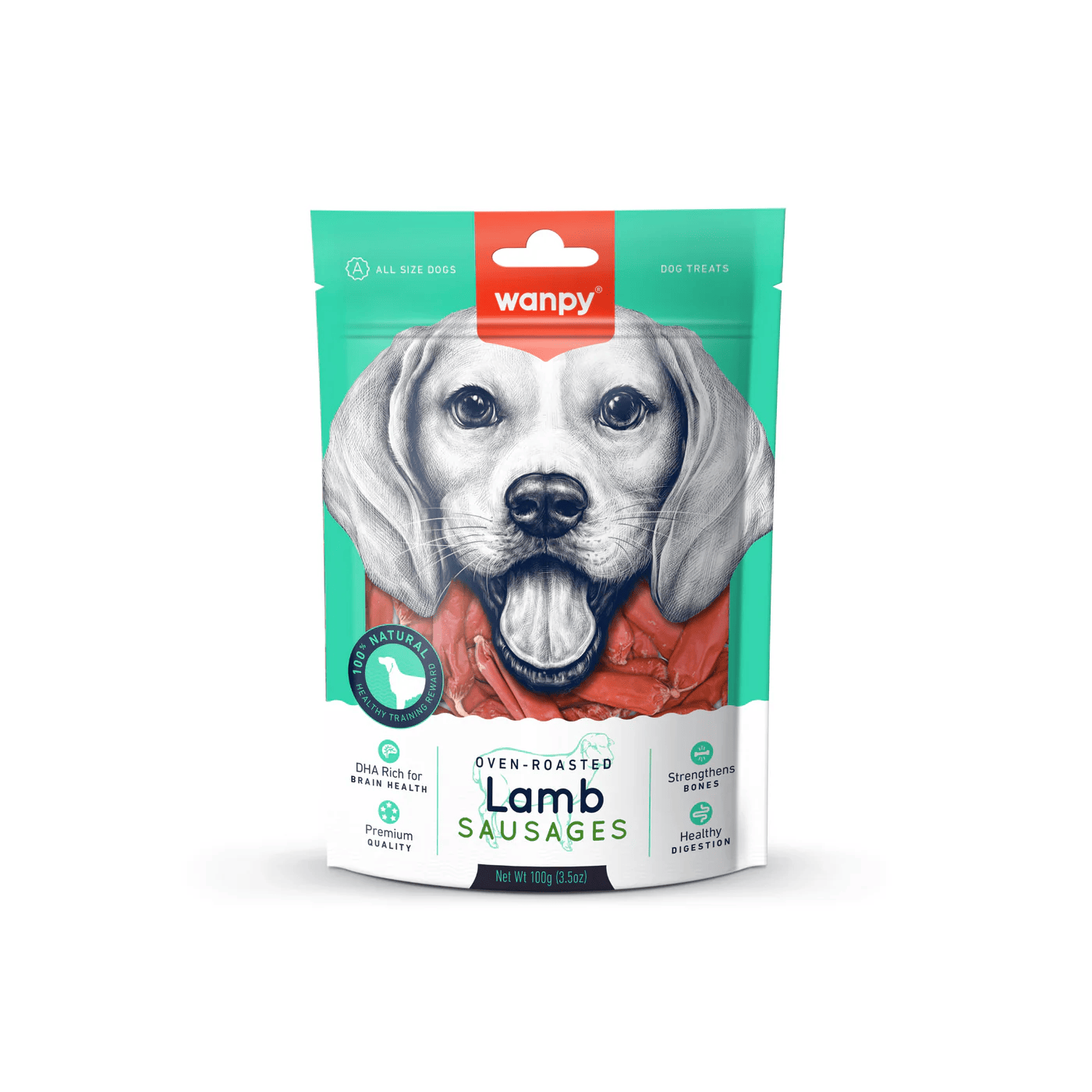 Wanpy Lamb Sausages Dog Treat 100g