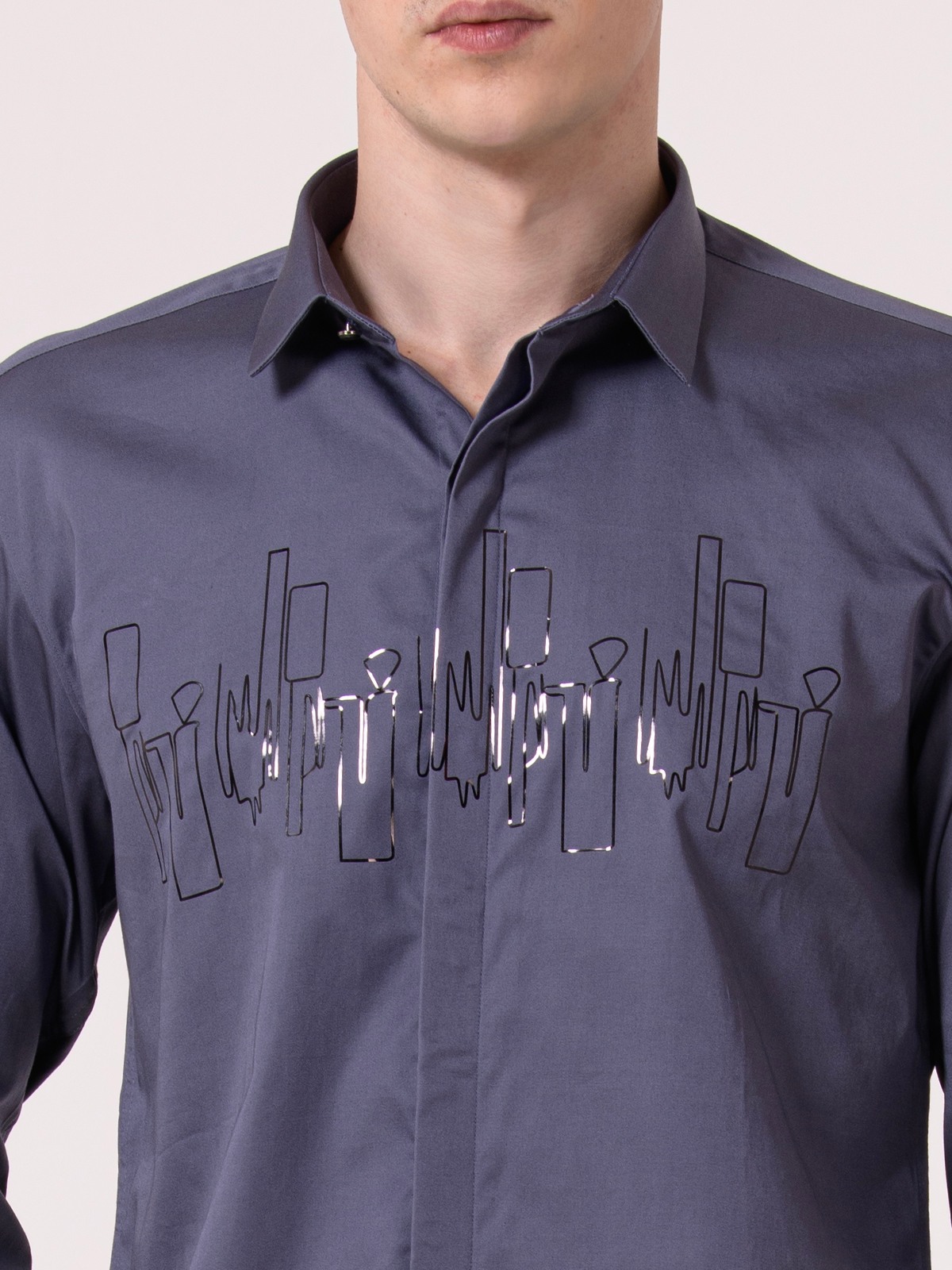 Albion Mens A.Grey Casual Shirt