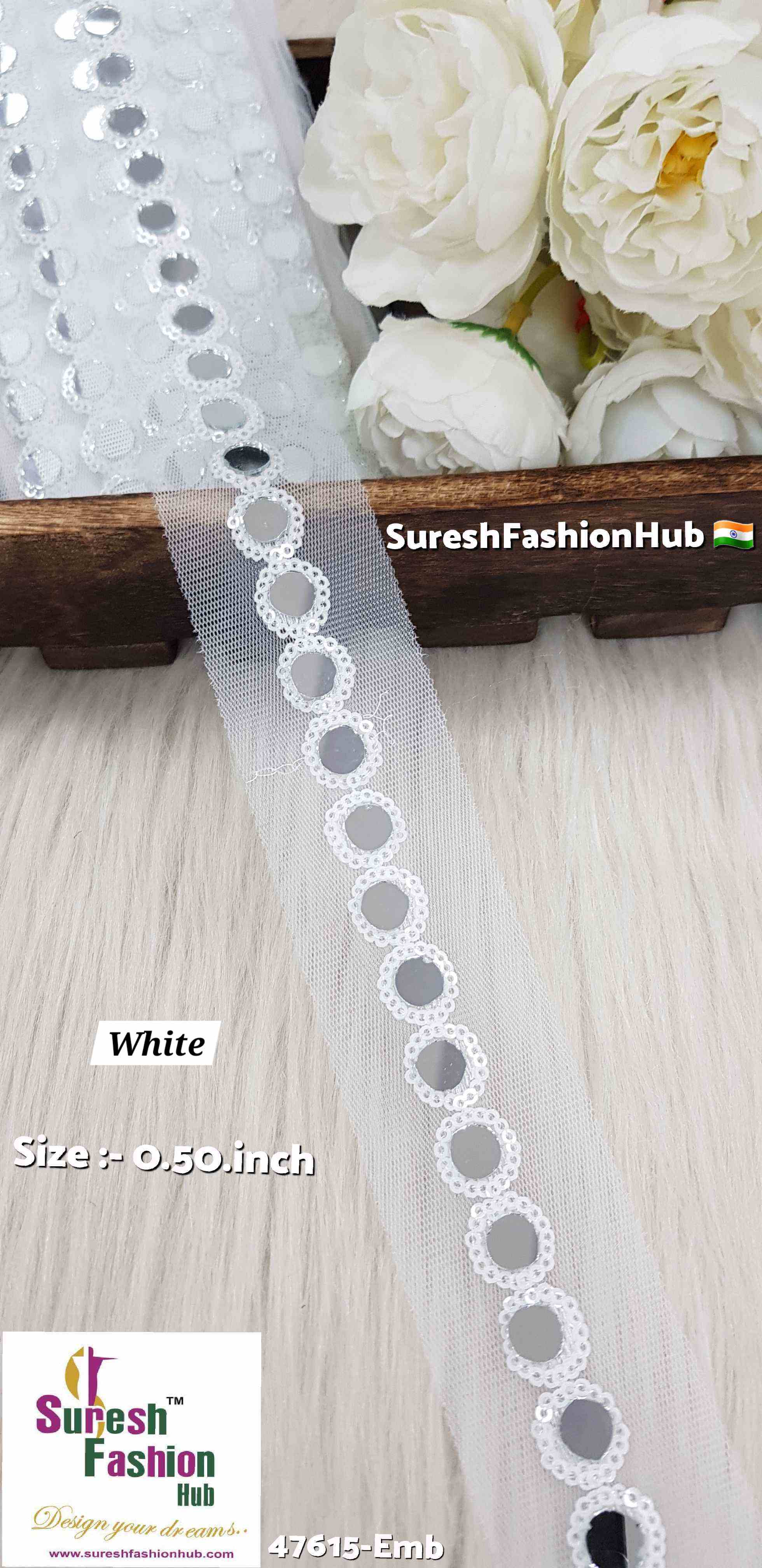 White Sequin Mirror Lace