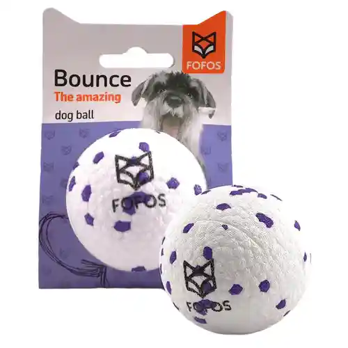 Barkbutler Fofos Super Bounce Chew Ball for Dogs (White-Purple)
