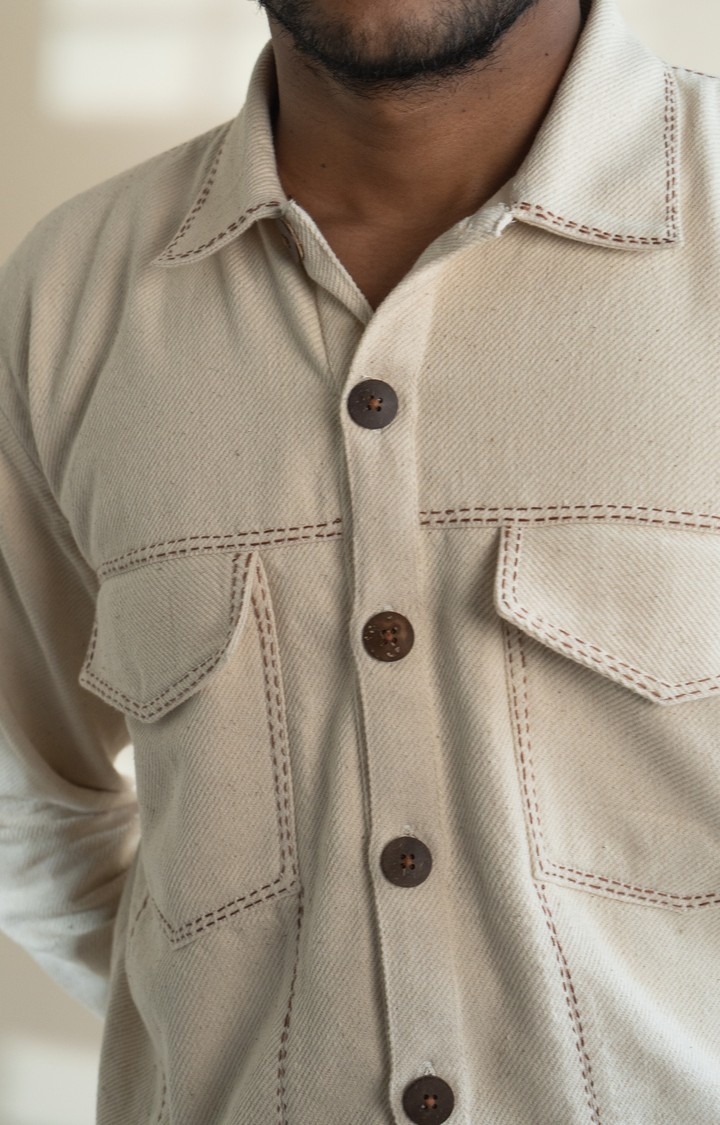 Men's White Cotton Denim Jackets