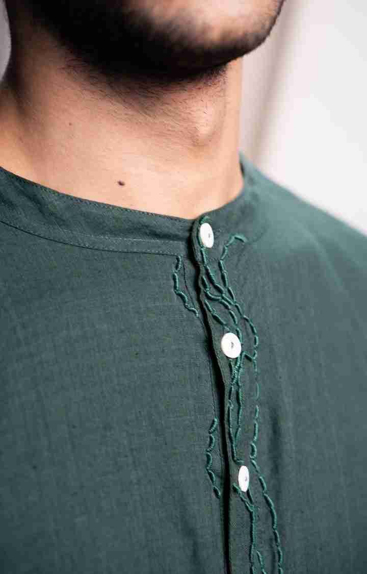 Men's Green Cotton Casual Shirts