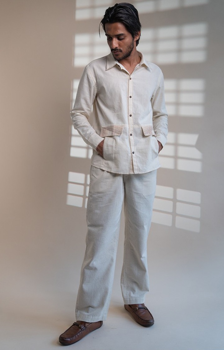 Men's White Cotton Casual Shirts