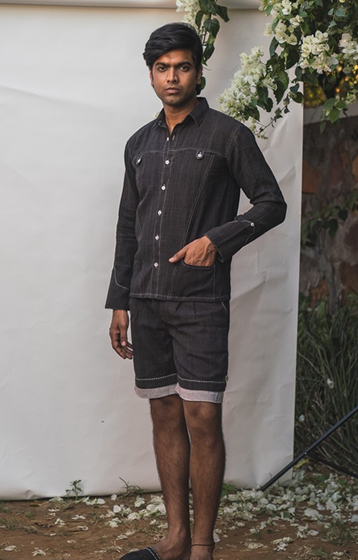 Lafaani | Men's Black Cotton Casual Shirts