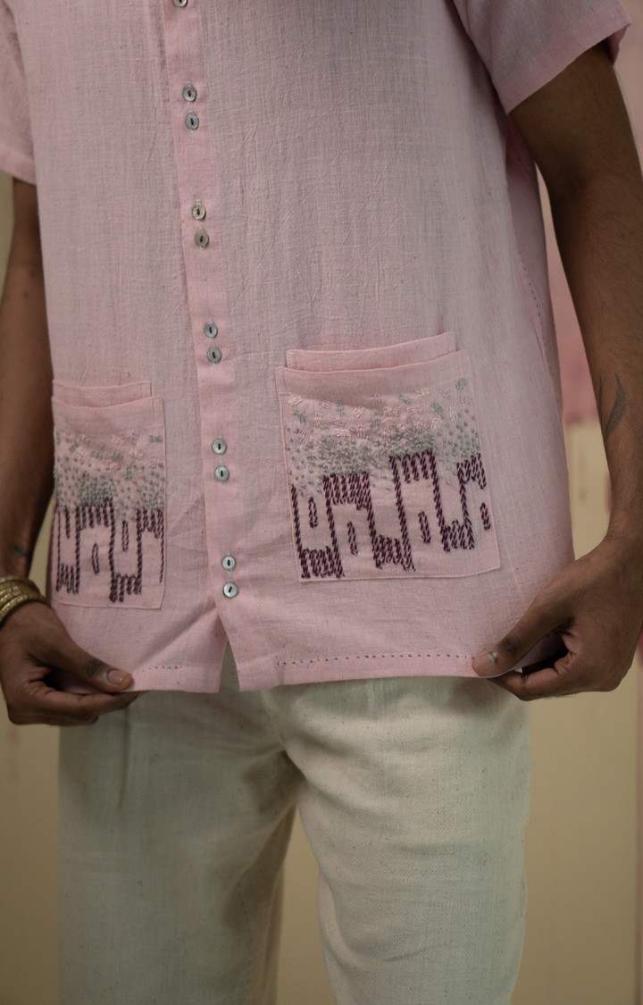 Men's Pink Cotton Casual Shirts