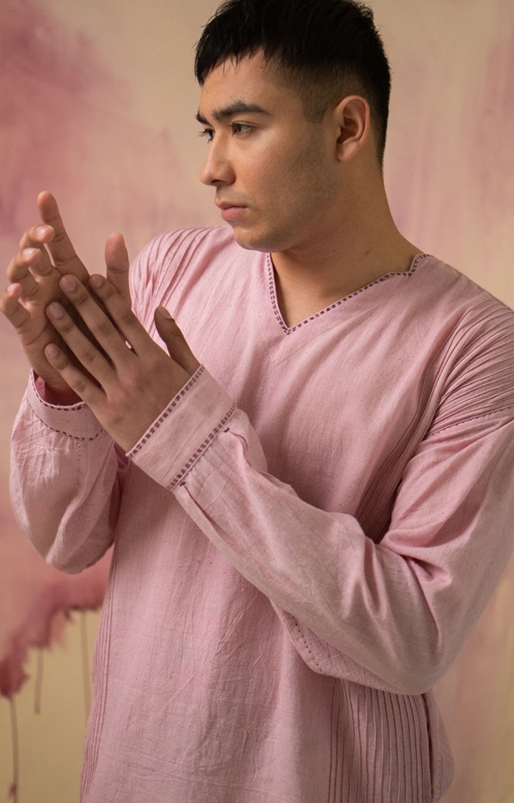 Men's Pink Cotton Casual Shirts
