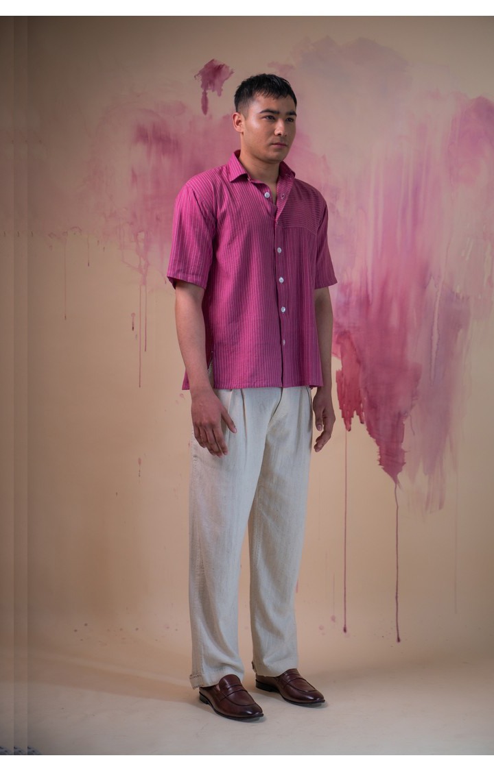 Men's Pink Cotton Casual Shirts