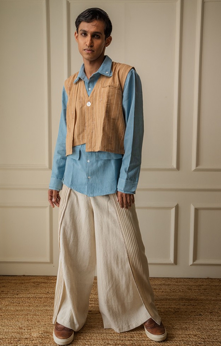 Unisex Brown Cotton Waistcoats