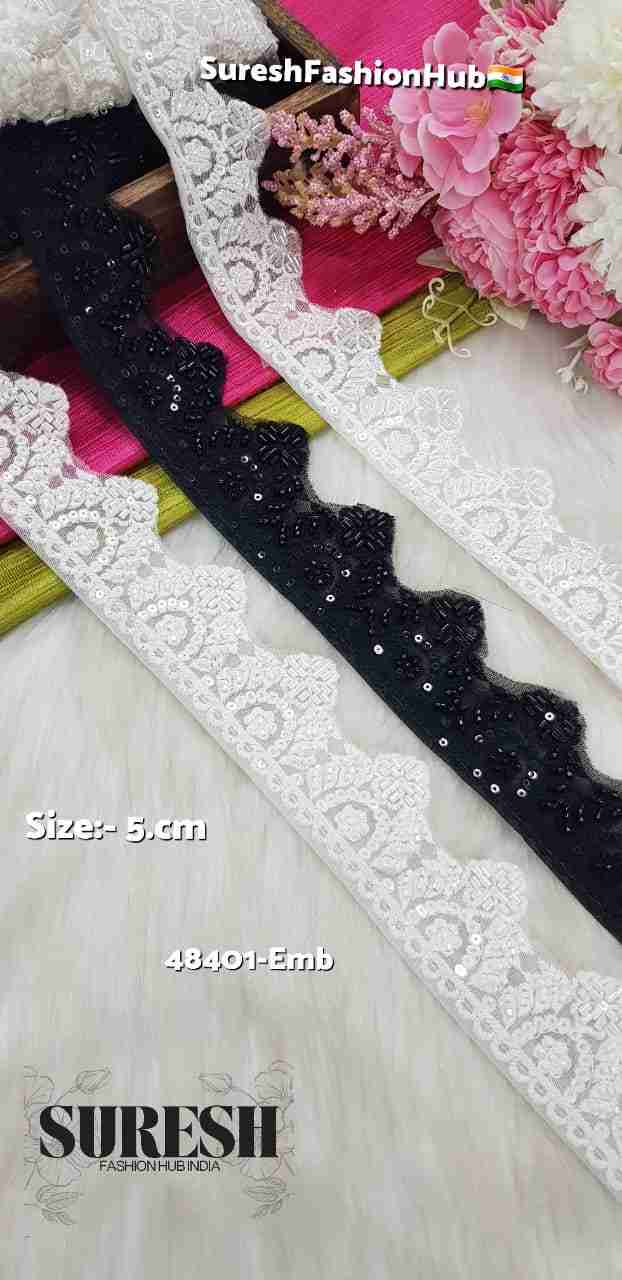 Off White Pearl Mist Cutwork Embroidery Lace – 48401-EMB