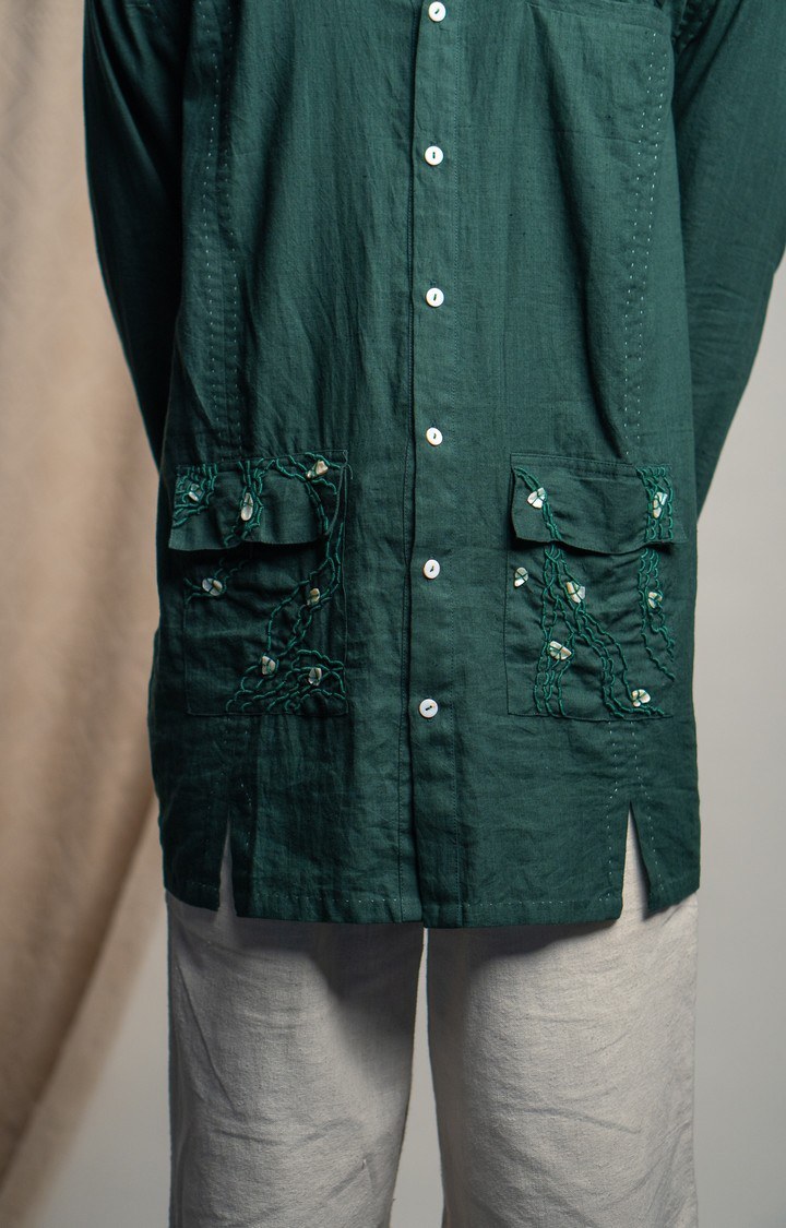 Men's Green Cotton Co-ords