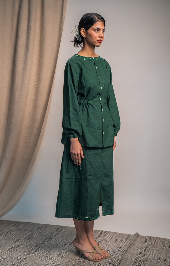 Women's Green Cotton Co-ords