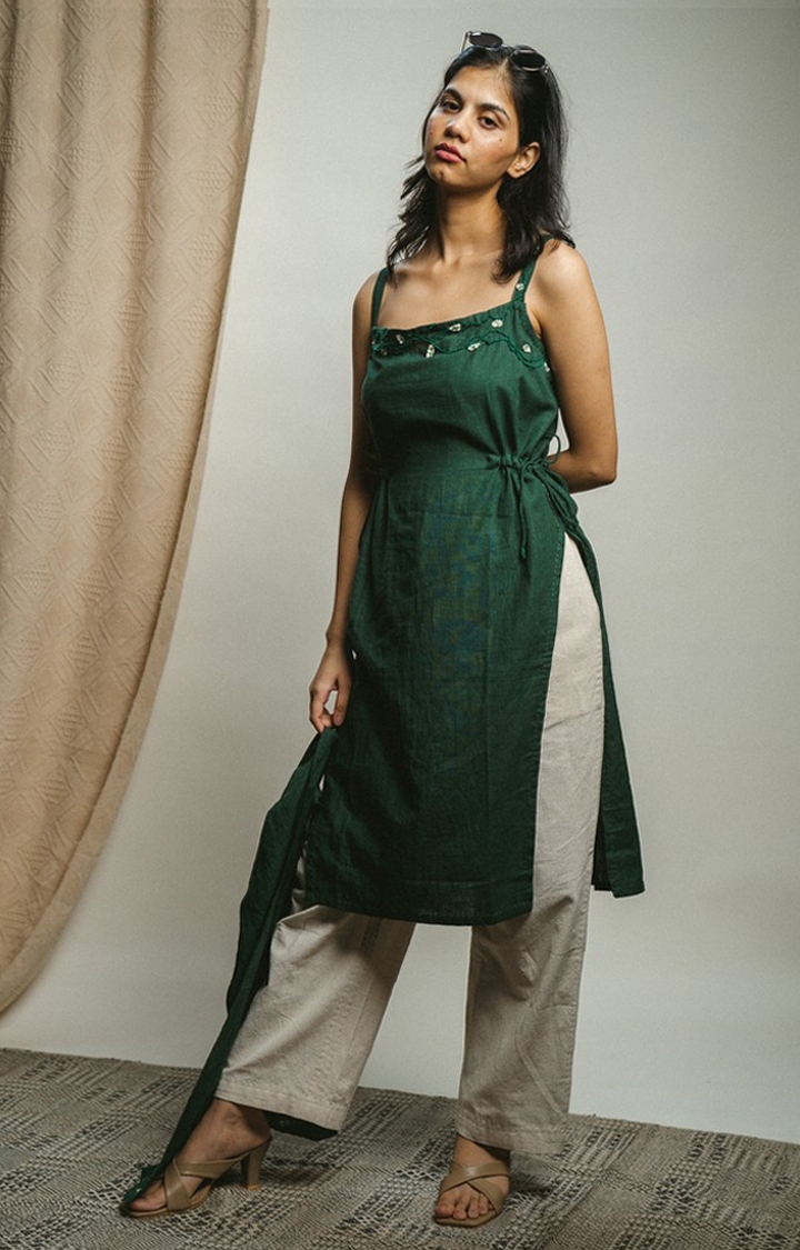 Lafaani | Women's Green Cotton Co-ords