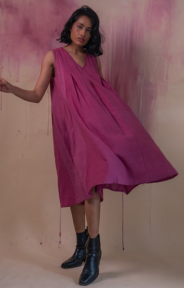 Lafaani | Women's Pink Cotton Maxi Dress