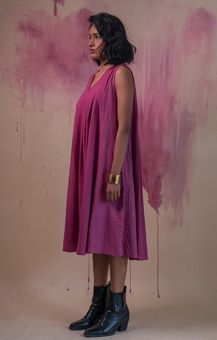 Women's Pink Cotton Maxi Dress