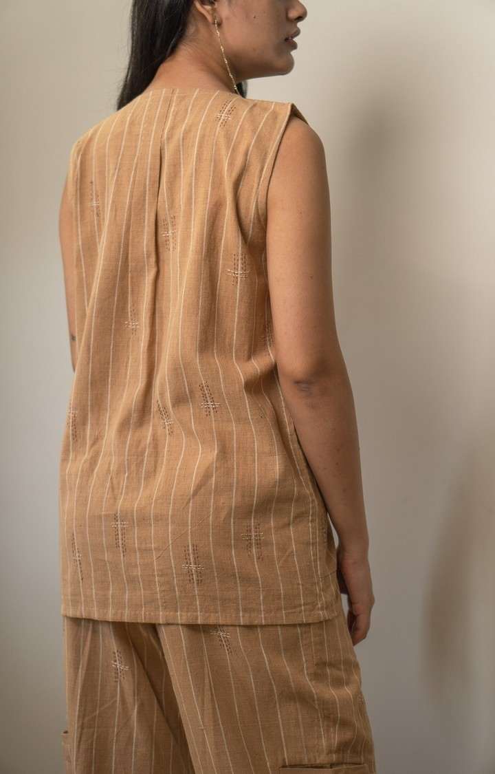 Women's Brown Cotton Tops