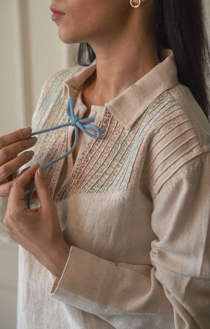 Women's Beige Cotton Tops