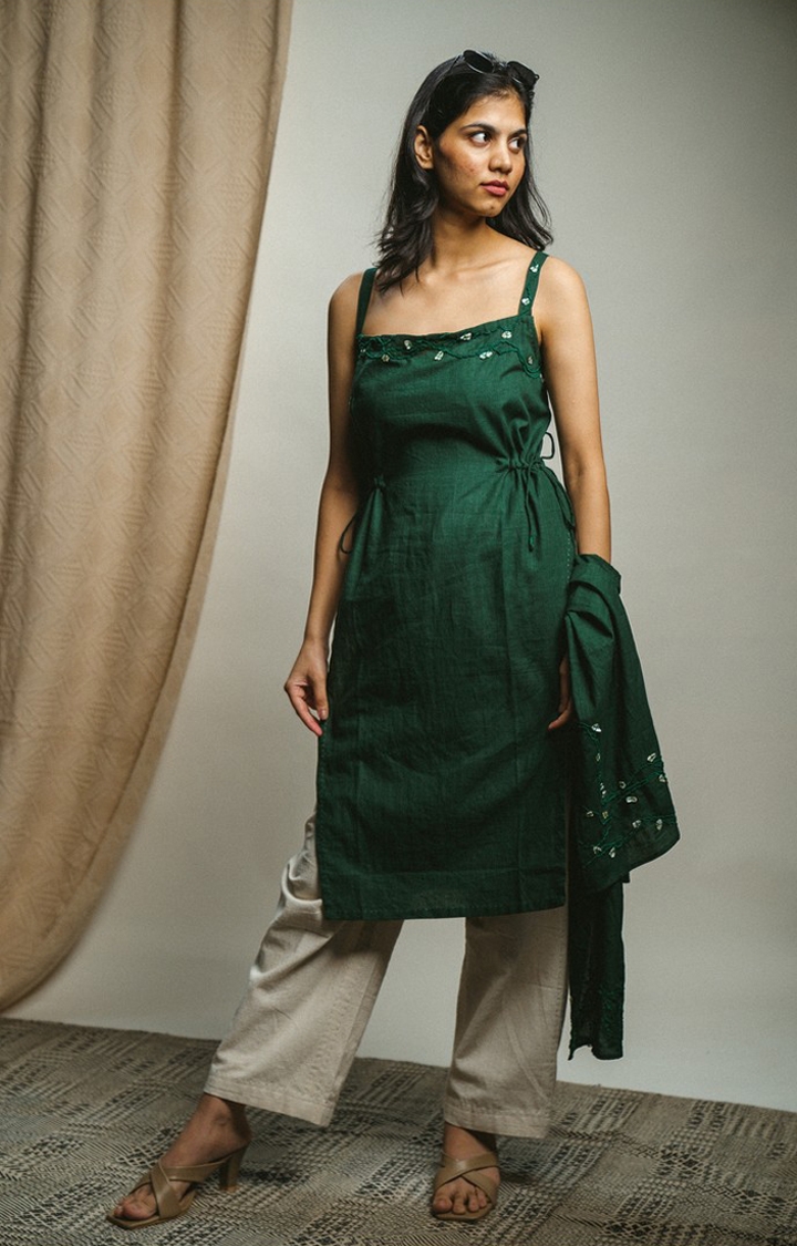 Lafaani | Women's Green Cotton Tunics